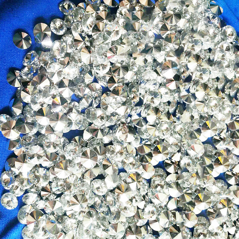 18mmx9厚 透明白尖底镀银玻璃散珠diy饰品配件来样来图加工生产