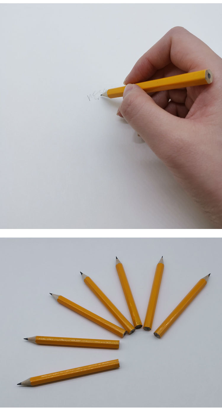 厂家直供彩色小号短铅笔 装饰画配件六角笔杆儿童小学生原木铅笔