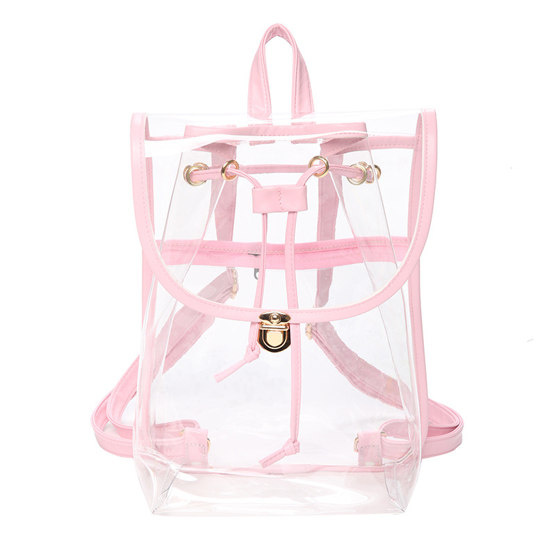 Wholesale 2020 New Jelly Bag Women's Fashion Casual Korean Style Trendy Transparent Backpack Student Schoolbag