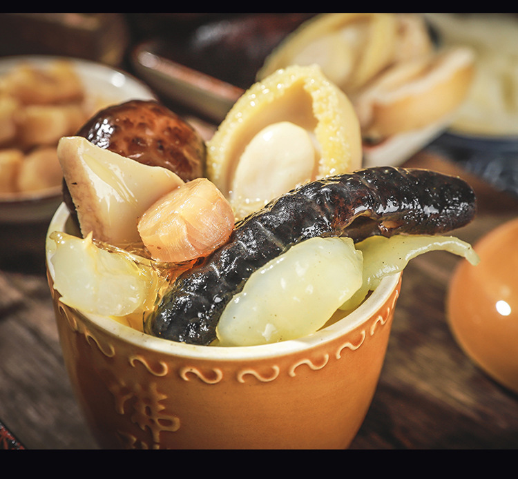 精品佛跳墙海鲜酒店批发鲍鱼海参带盅加热即食佛跳墙礼盒简装特色