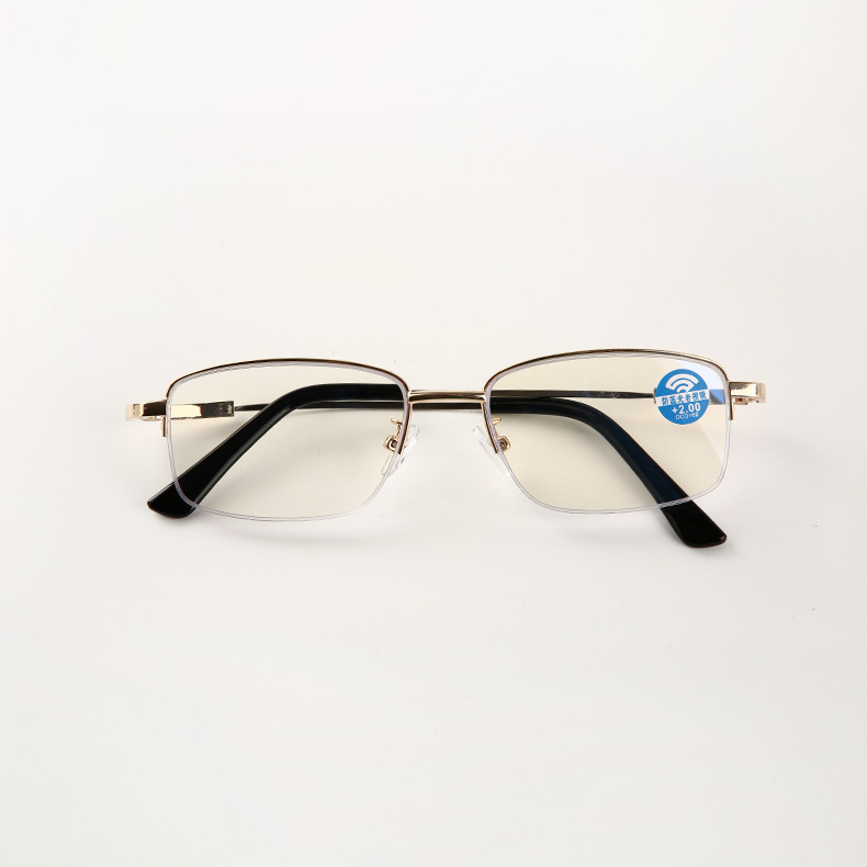 现货供应新款复古老花镜 记忆金属架金色眼镜老花镜