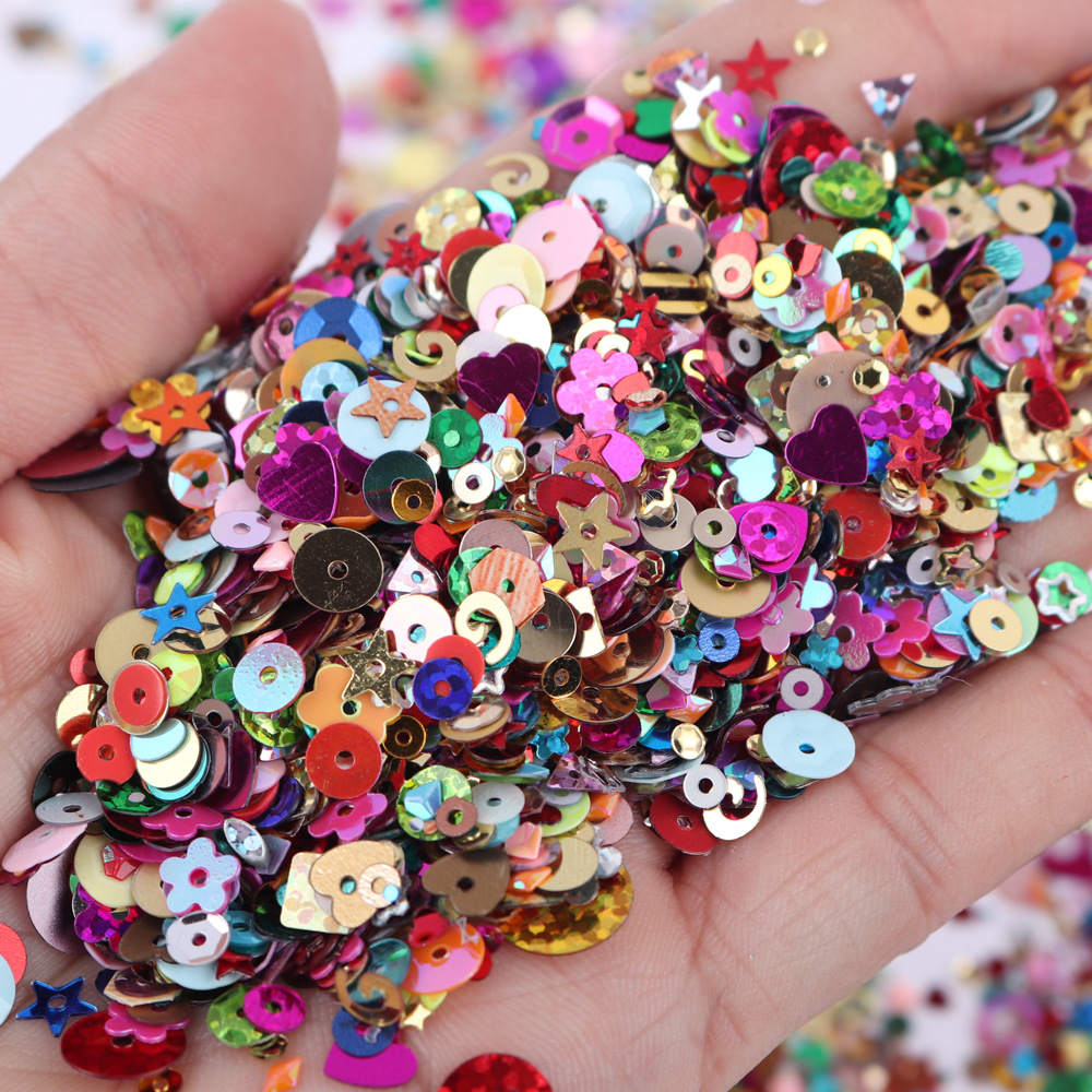 批发彩色镭射珠片服饰包包装饰配件 手工diy填充材料人鱼亮片珠片