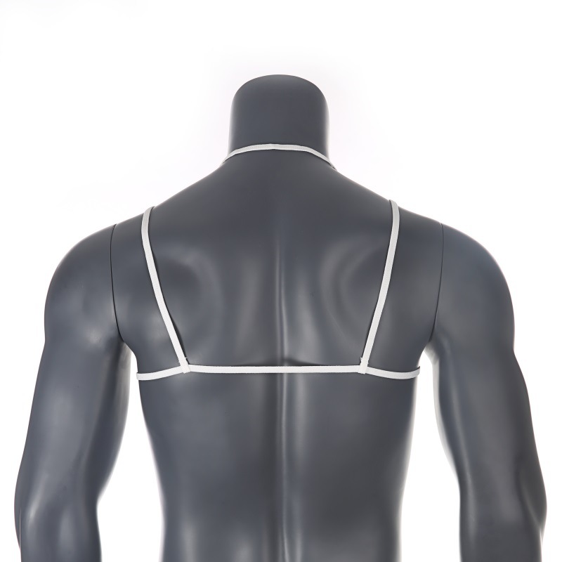 男士骚露乳可调节文胸胸罩内衣乳罩男gay挂脖束缚情趣蕾丝诱惑