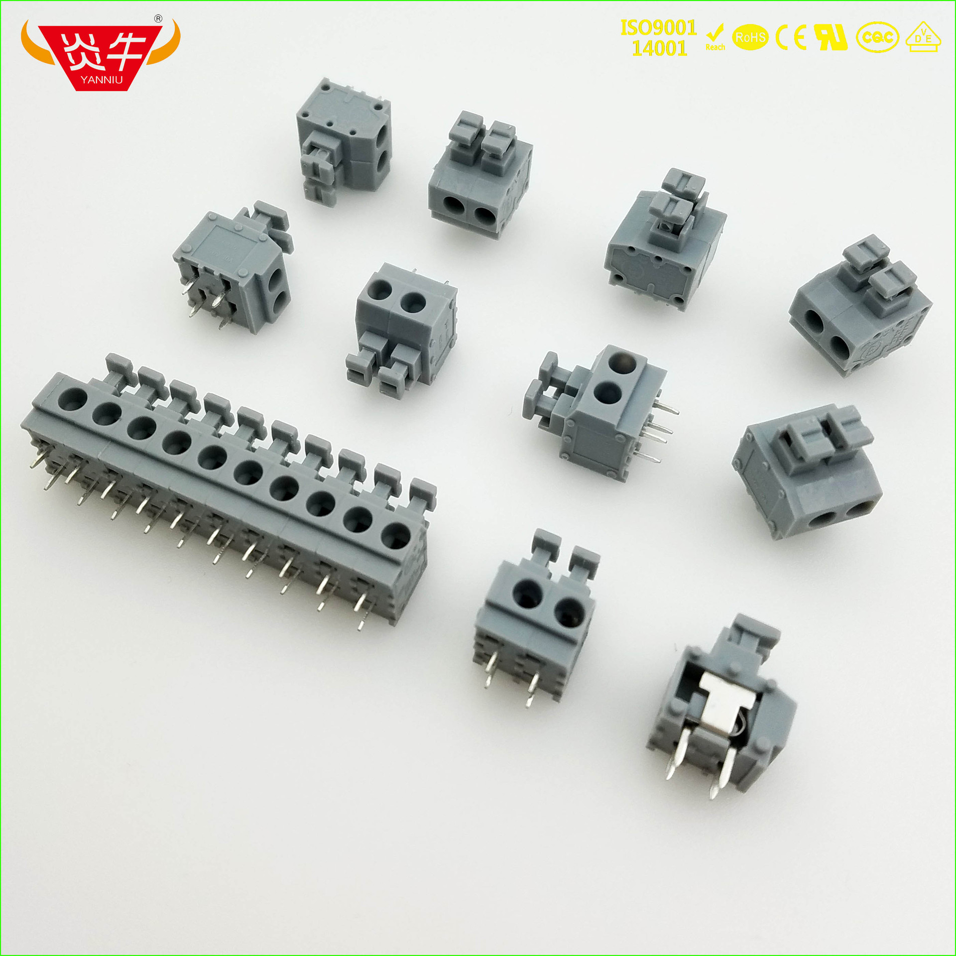 弹簧式pcb接线端子dg235 kf235 5.0mm 连接器接插件高正菲尼克斯