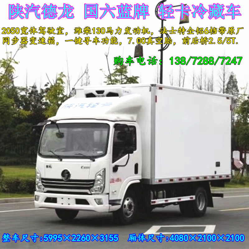 国六蓝牌冷冻厢式货车猪肉冷藏车活鸡苗运送鲜蔬活禽海鲜保温箱货