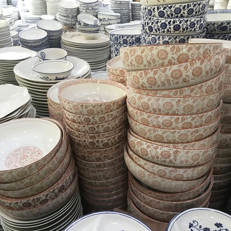 日用陶瓷外贸尾单杂件批发 夜市地摊货陶瓷碗盘 网红餐具