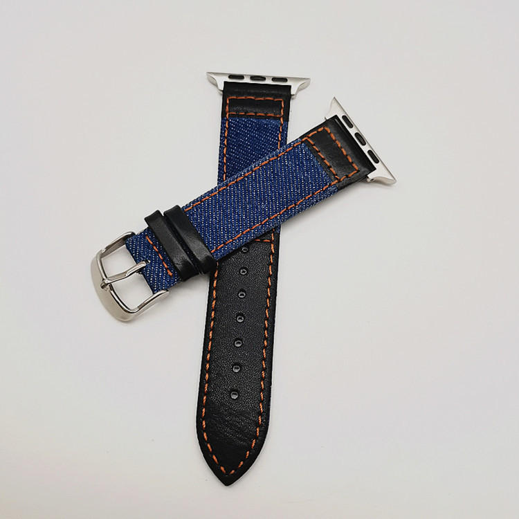 适用于苹果手表带 apple iwatch智能手表带牛仔布尼龙帆布表带