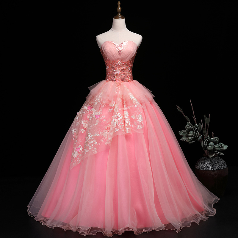 外贸婚纱礼服2022新款抹胸晚礼服独唱主持演出蓬蓬裙长款影楼主题