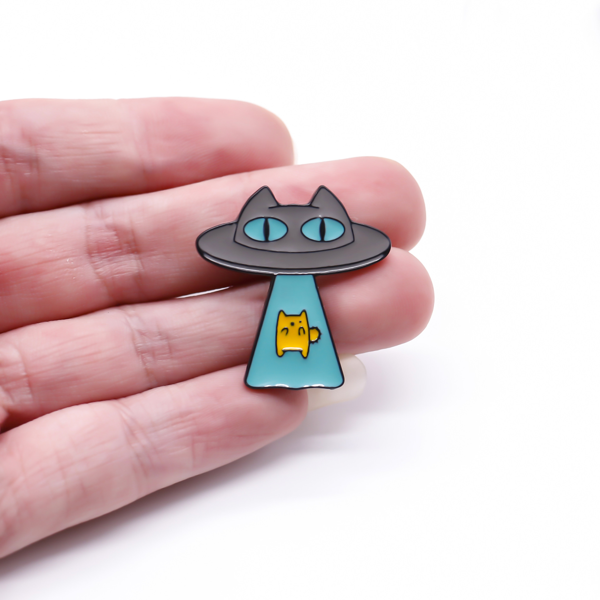 卡通胸针外星猫外星飞船spew胸针别针徽章欧美跨境电商批发