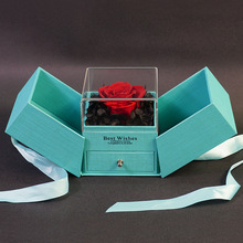 【加工】永生花玫瑰饰品盒 创意情人节七夕礼盒 生日礼物包装盒