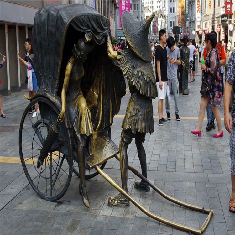 铸铜广场步行街买卖人物雕塑 全铜卖糖葫芦 小吃 烤肉串小品摆件