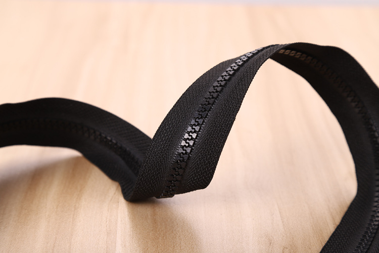 现货60~90cm黑白色5号粗齿树脂开尾拉链 校服外套羽绒服 树脂拉链