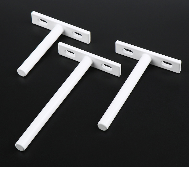 隐藏式壁挂支撑白色浮动隔板支架黑色一字层板托台板墙上五金配件