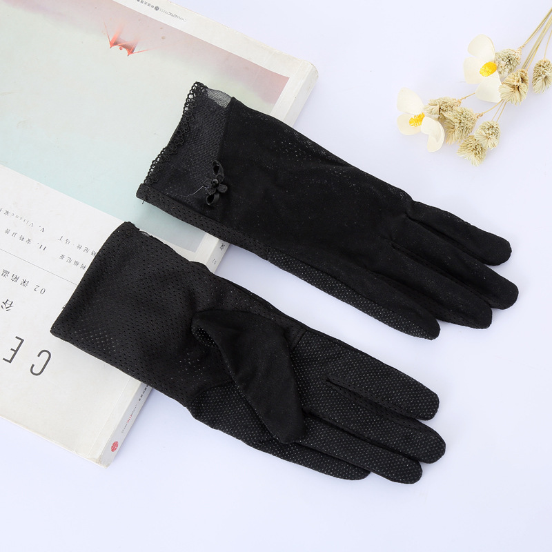 Summer New Sunscreen Gloves Women's Thin Outdoor Sun Protection Bicycle Riding Touch Screen Lace Gloves Finger Gloves