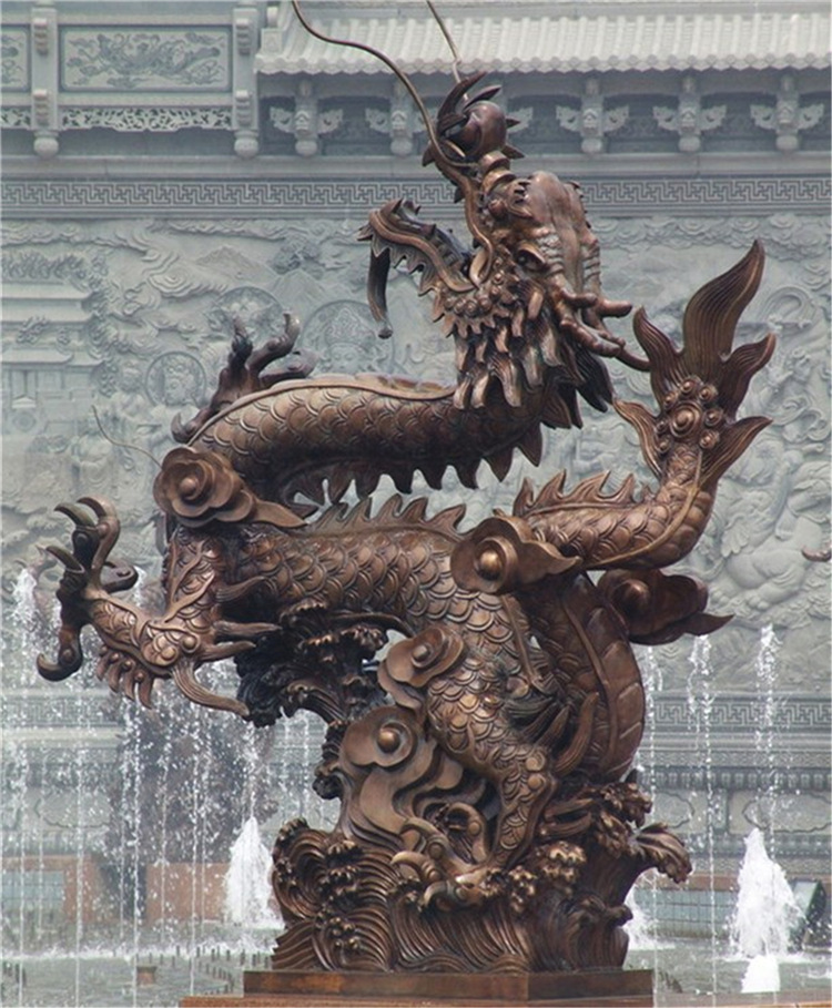 雕塑厂家制作广场景观龙雕塑 唐县景观铜像厂家制作龙塑像工艺品