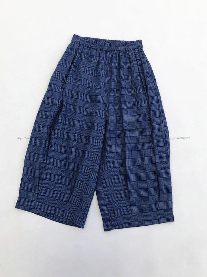 日本潮牌 四季百搭版型 松紧腰色织亚麻灯笼裤 4色