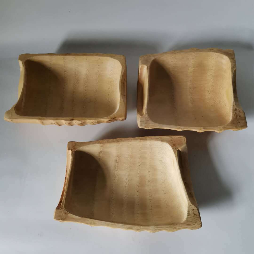 天然随形竹根果盘果盆 创意水果盘子竹质干果盒 根雕工艺品竹制品