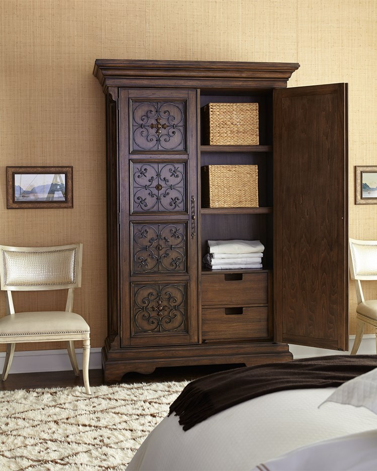 美式乡村复古实木雕花两门衣柜储物收纳柜别墅民宿样板房定制家具