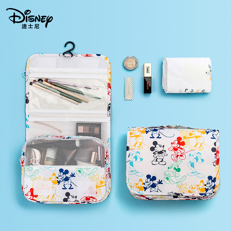 Disney Large Capacity Cosmetic Bag Male and Female Students Multi-Functional Business Trip Carrying Case Wash Bag Women's Bag