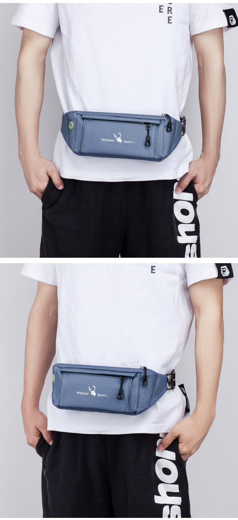 新款防水运动腰包 户外跑步健身男女款腰包骑行贴身手机腰包男士