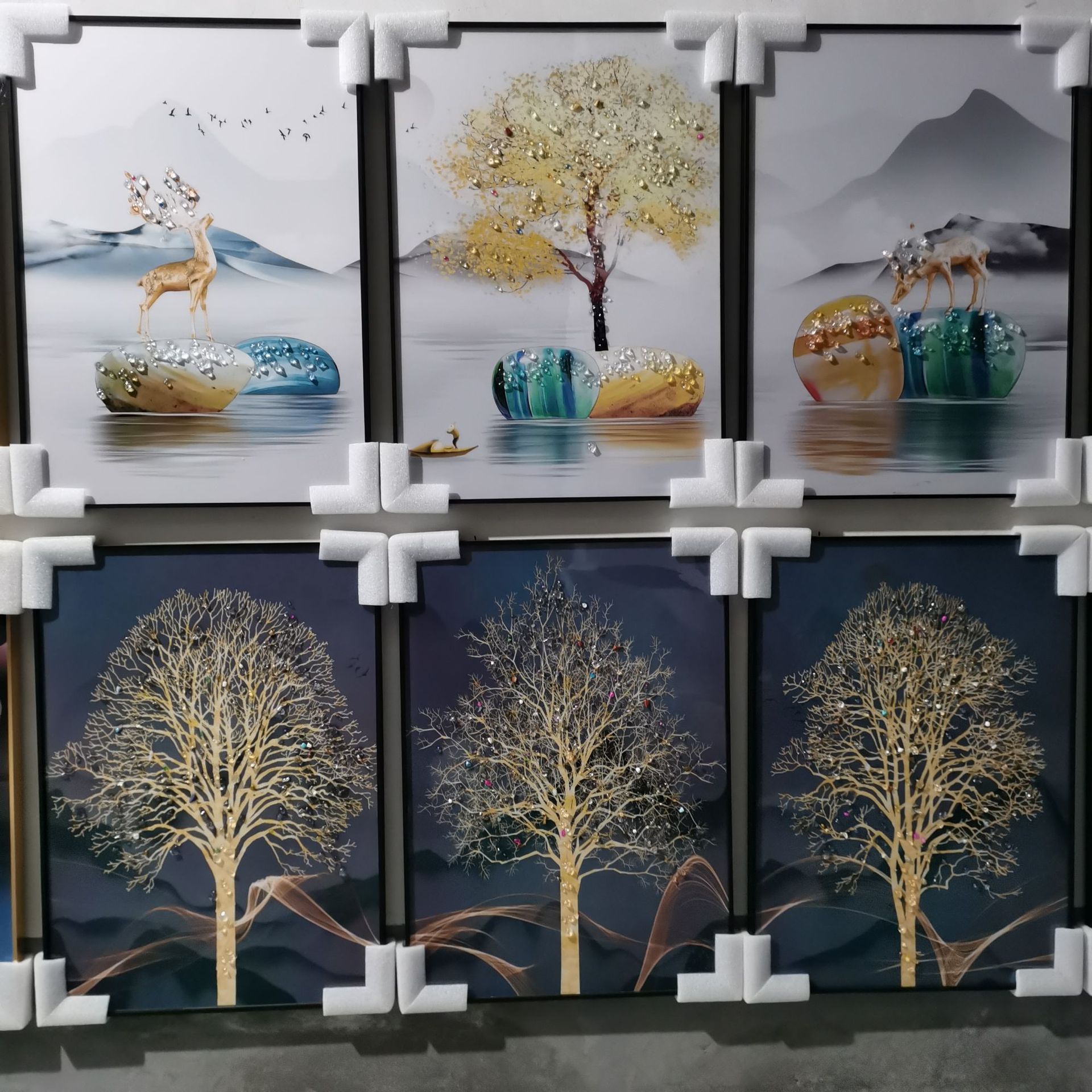 晶瓷画厂家轻奢北欧现代钻石装饰画玄关沙发背景墙卧室床头壁画