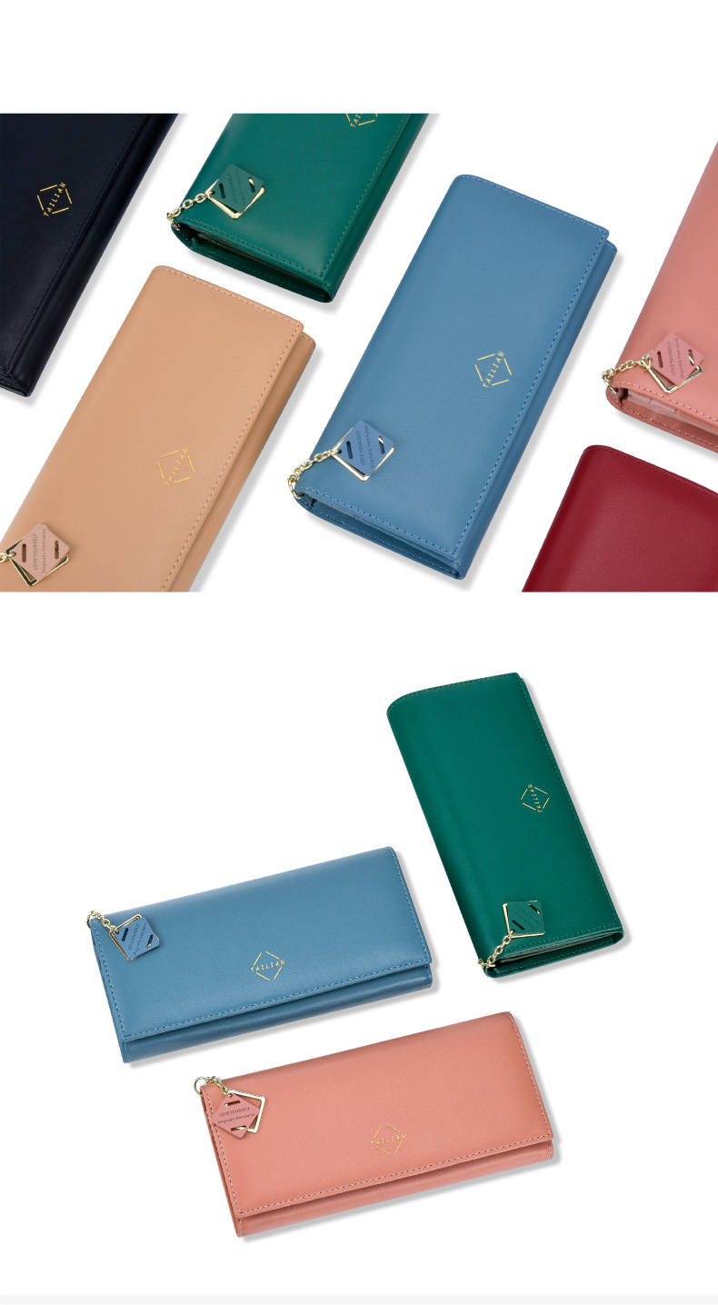 泰莉安新款钱包女简约时尚长款多卡位钱夹 女士手拿钱包 purse