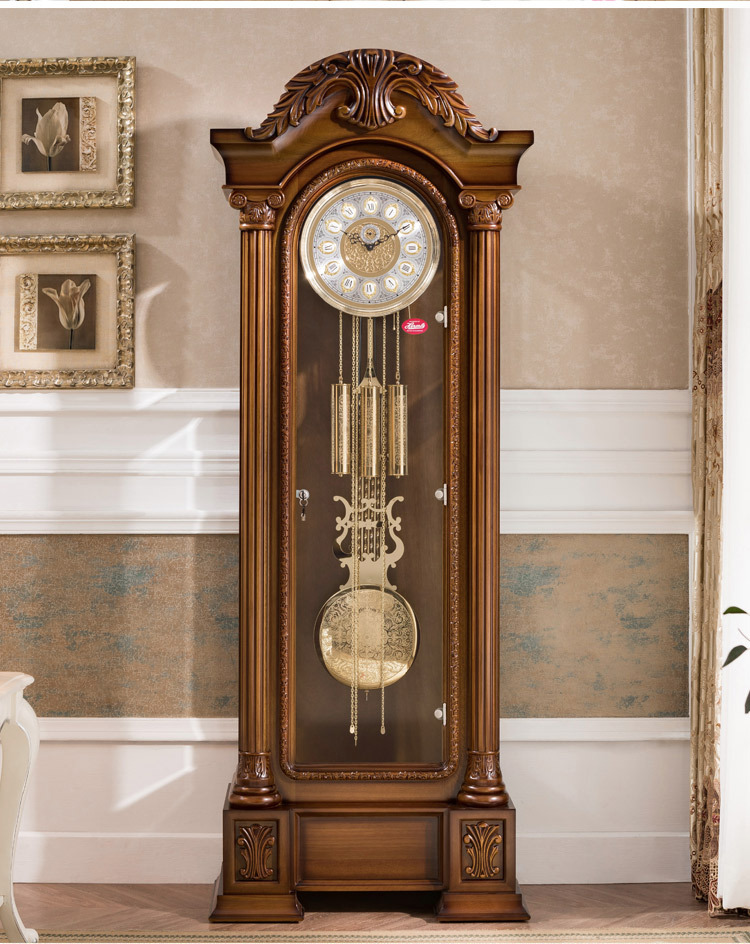 复古赫姆勒落地钟欧式客厅座钟德国豪华大气实木立钟音乐报时摆钟
