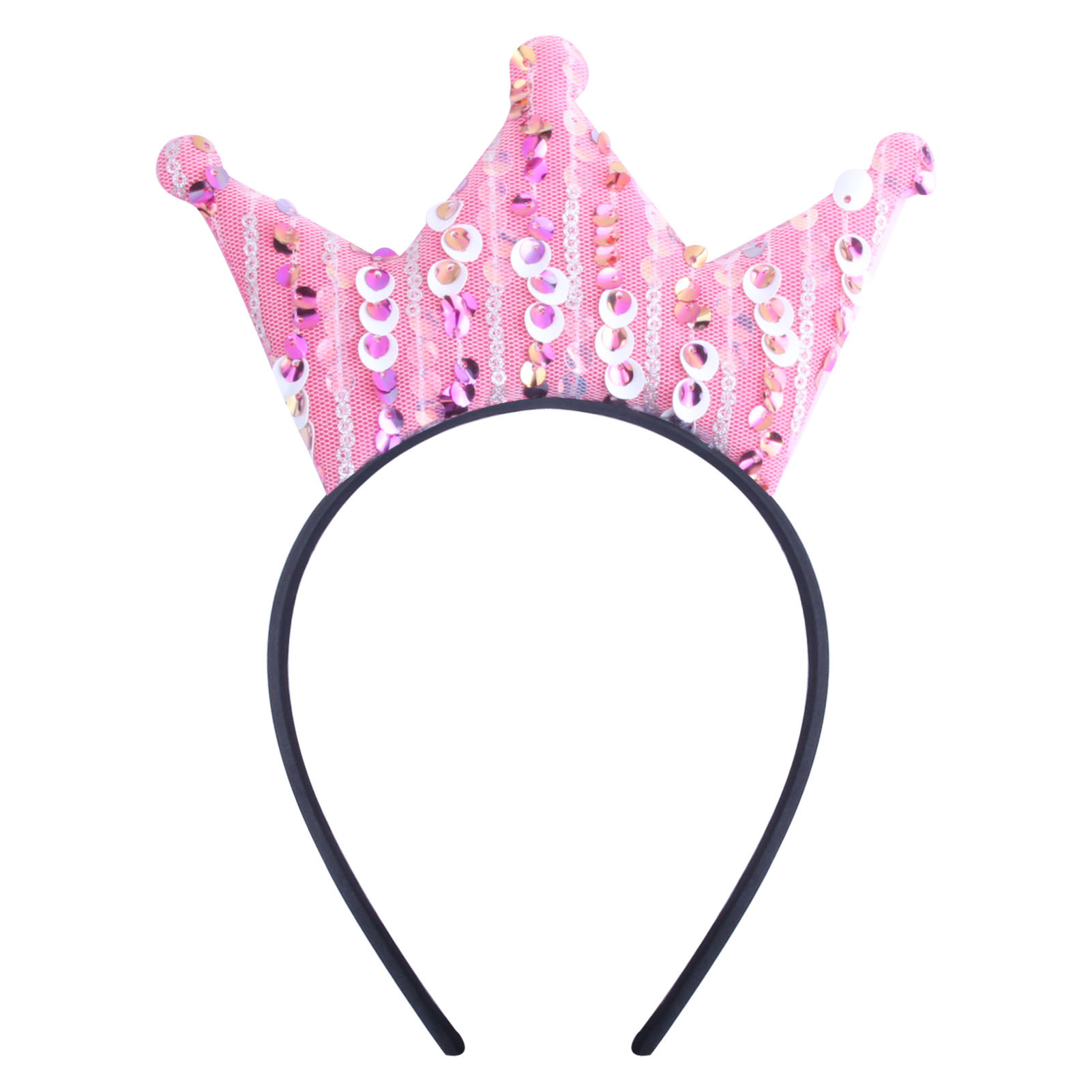 Xinqi Cross-Border Amazon Headband Wholesale Children's Crown Birthday Cartoon Cute Sequin Fabric Accessory Headband