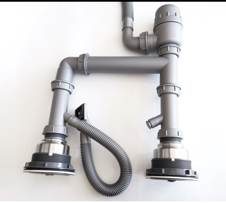 厨房洗菜盆下水管管道配件水槽双槽水池器洗碗池排水管子套装塞子