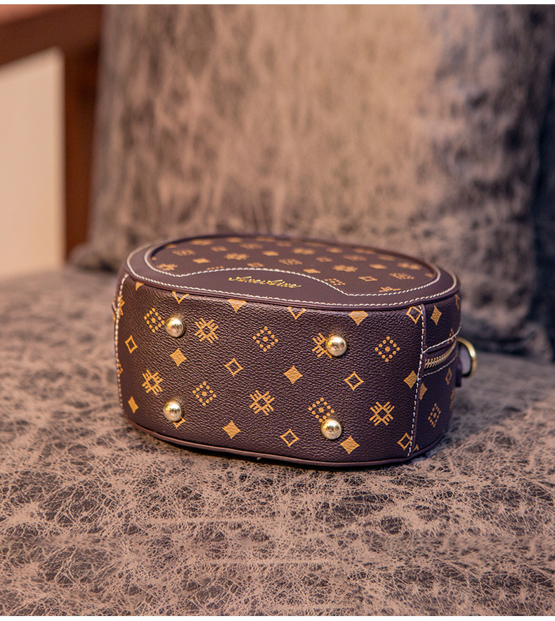 女包2020新款单肩斜挎包女士时尚百搭迷你圆形包包小圆包手提包潮