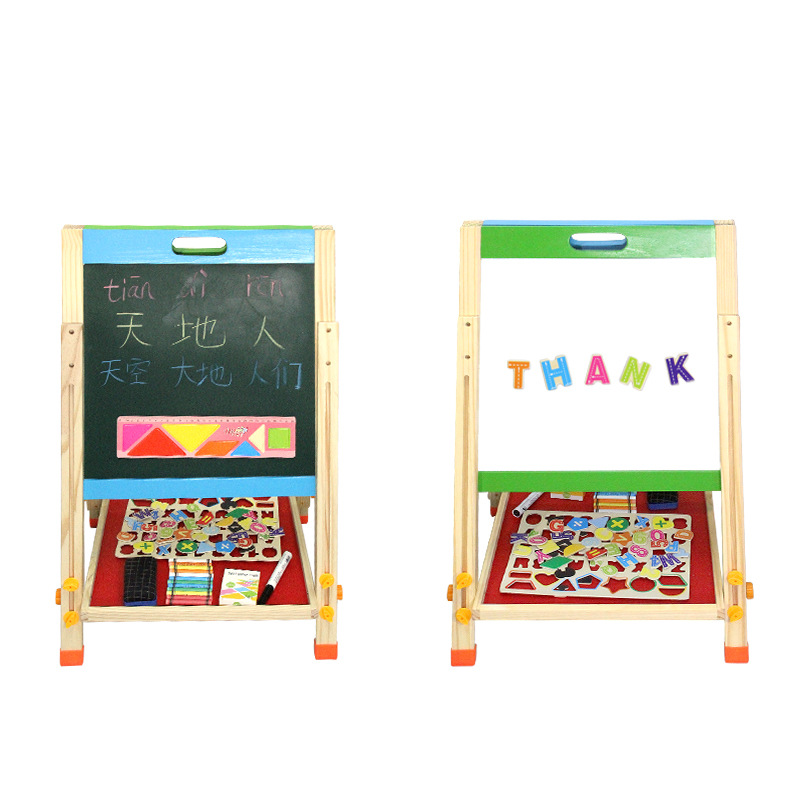 Danniqite Wooden Double-Sided Magnetic Lifting Drawing Board Children's Writing Board Doodle Board Early Childhood Educational Toys