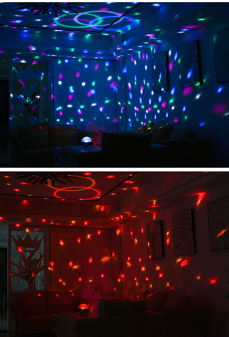 巨仕家用房间ktv酒吧彩灯宿舍蹦迪爆闪灯魔球旋转七彩灯ktv闪光灯