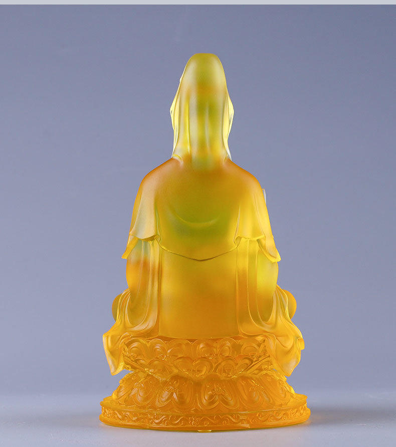 23cm高古法琉璃净瓶观音佛像观音菩萨佛堂供奉吉祥如意观世音摆件