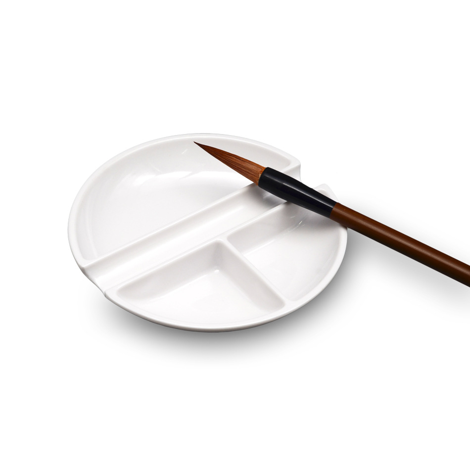 加肯仿瓷三格调色盘672国画用品美术用品调色碟墨水绘画调色