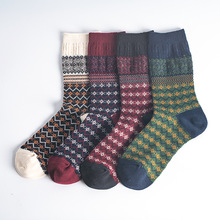 袜子女秋冬日系新品女袜棉女士袜子堆堆袜圣诞袜复古民族风碎花袜