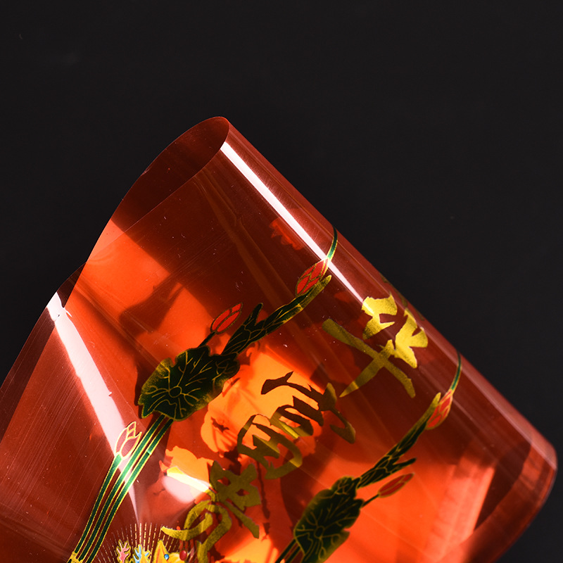 富贵红蜡烛防风片蜡烛包装膜烫金彩印烫金蜡烛包装膜蜡烛包装片