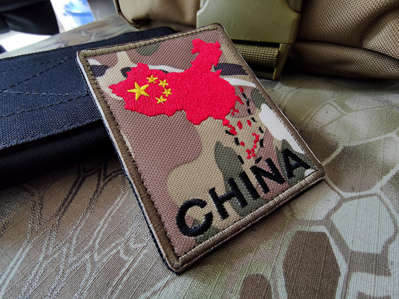 中国版图刺绣徽章爱国标识战术背包衣服贴章臂章魔术贴现货批发