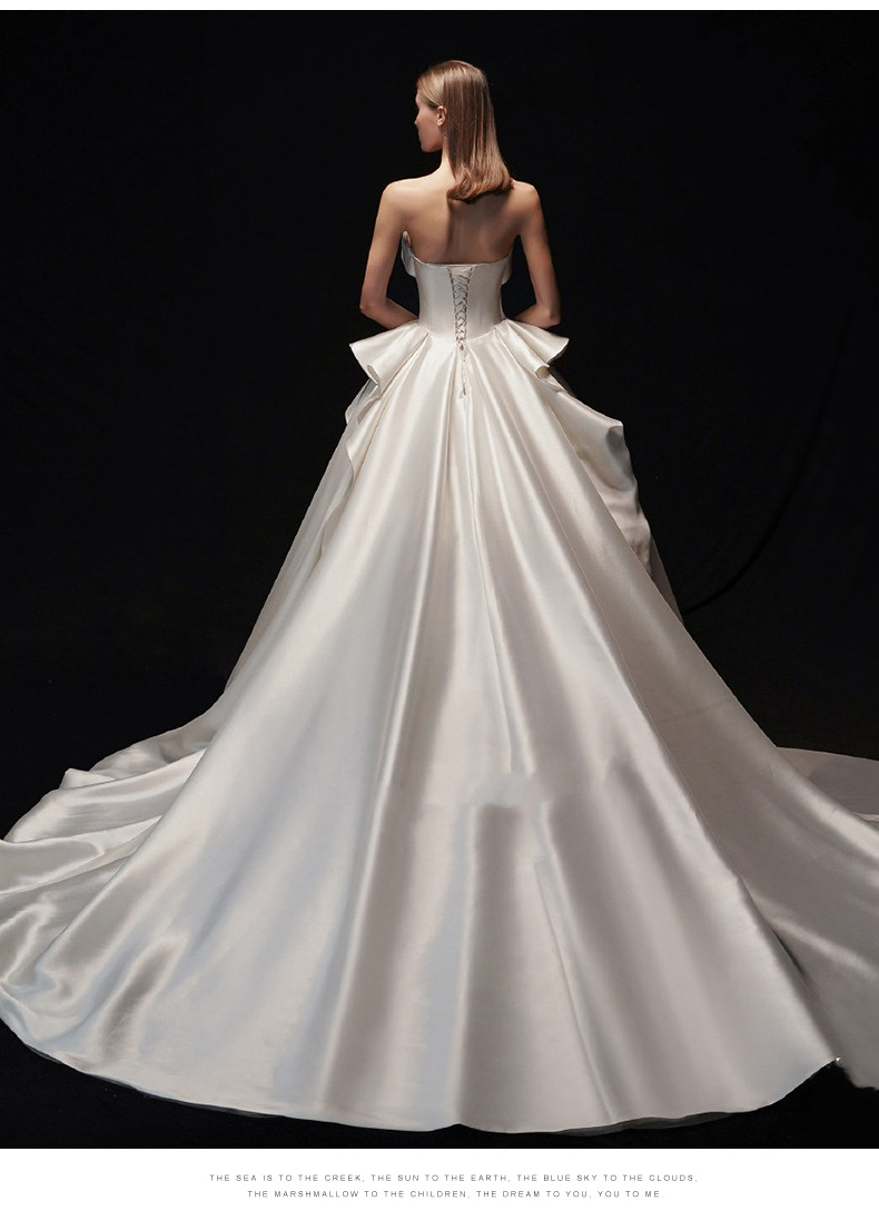 抹胸婚纱礼服2020新款新娘森系超仙梦幻法式赫本复古拖尾气质婚纱