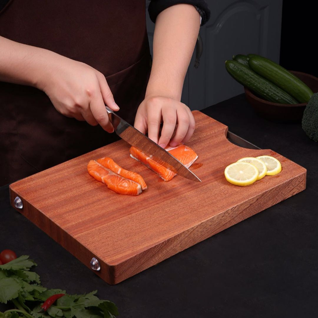 创意可定制家用乌檀木沙比利整木手柄菜板砧板切菜板加厚菜板