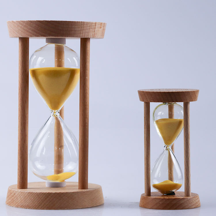 木质刷牙创意沙漏计时器135三分钟时间儿童迷你防摔漏斗小摆件