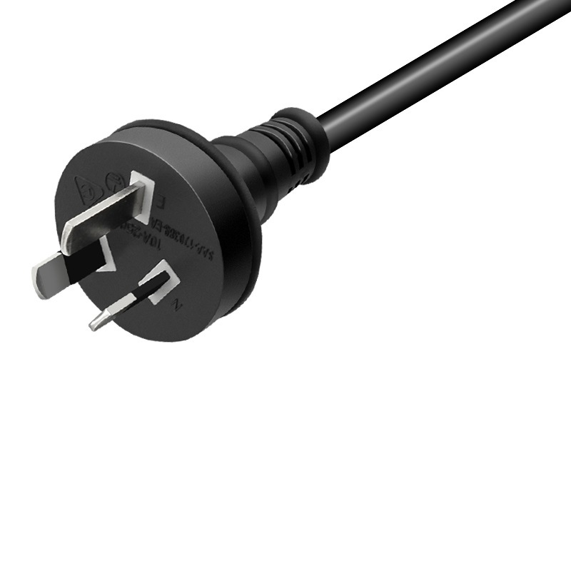 供应澳大利亚三级10a插头线 澳标saa插头线 澳规ac三芯电源线