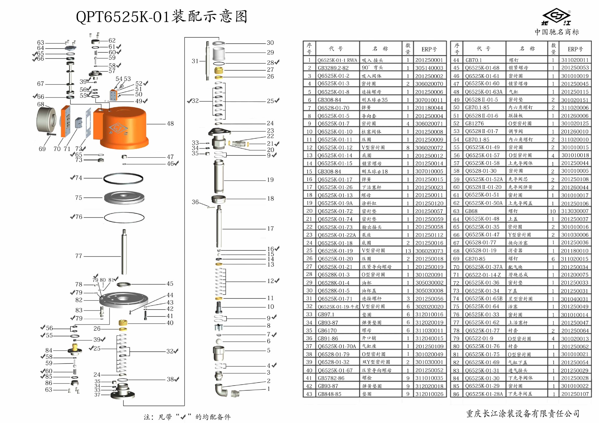 长江牌qpt6525k 气动高压无气喷涂机 甘肃兰州