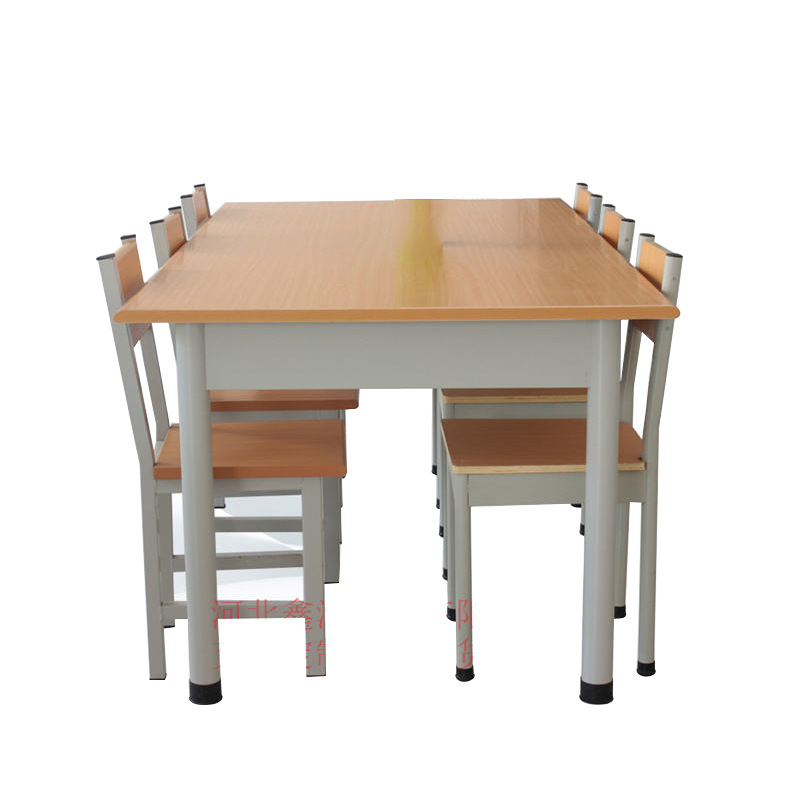 学校 图书馆阅览桌椅学生阅览室钢木桌子防火面板长条会议培训桌