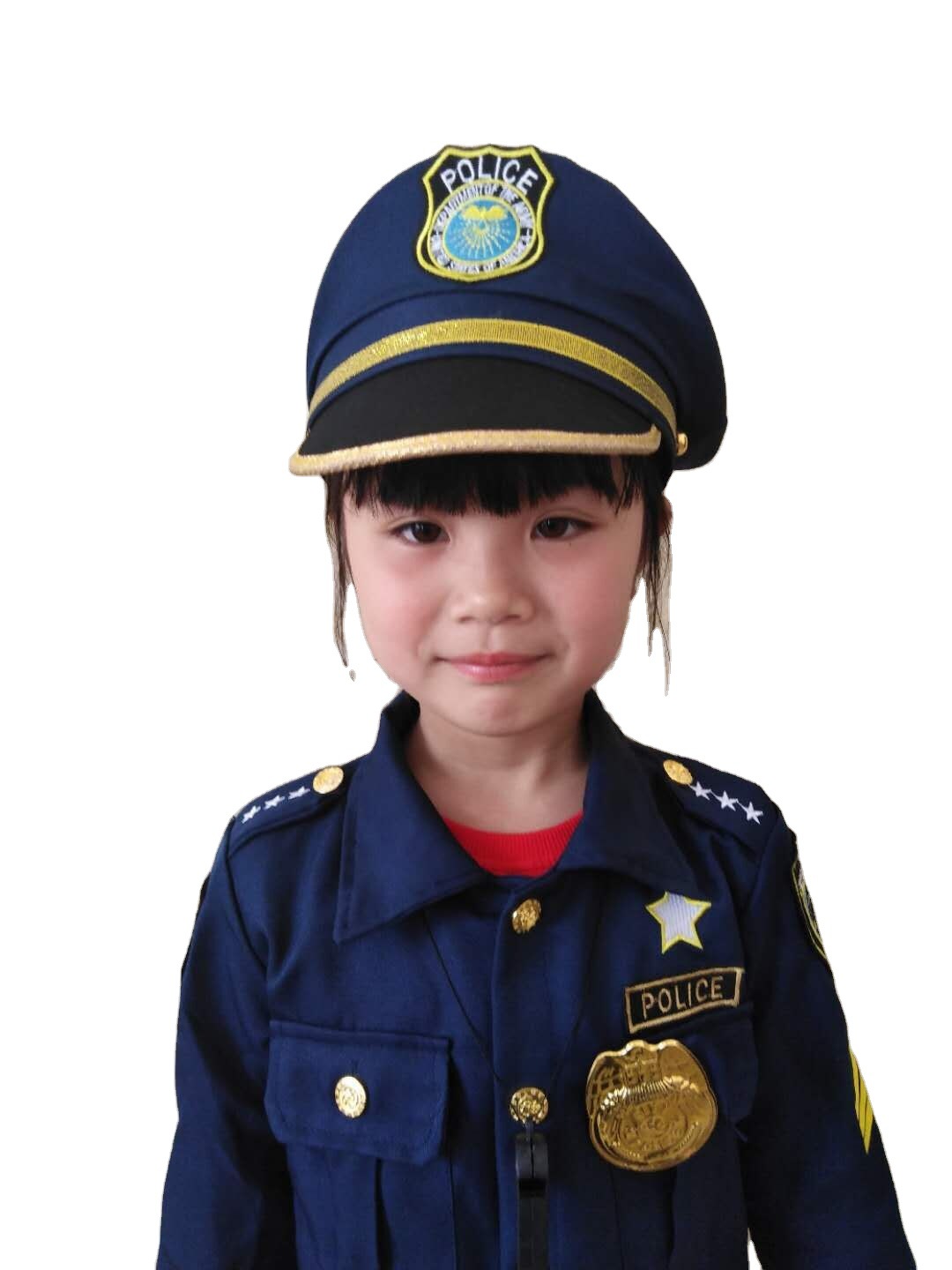 儿童警察服高级警官扮演小孩游戏军装套装男女孩万圣节派对服饰