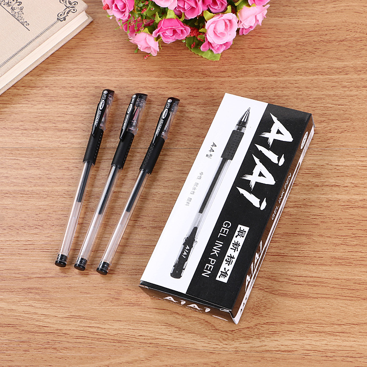 Creative Box-Packed European Standard Gel Pen Office Stationery Black Signature Pen 0.5mm Bullet Ball Pen Factory Wholesale