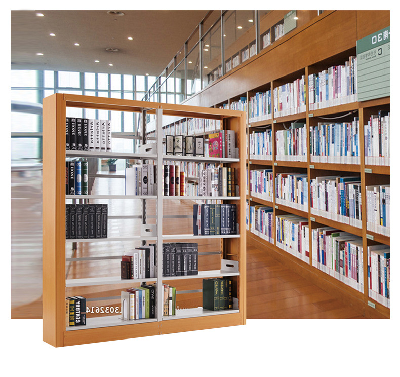 钢制书架学校图书馆书架双面阅览室书架资料铁书架档案架书店书架