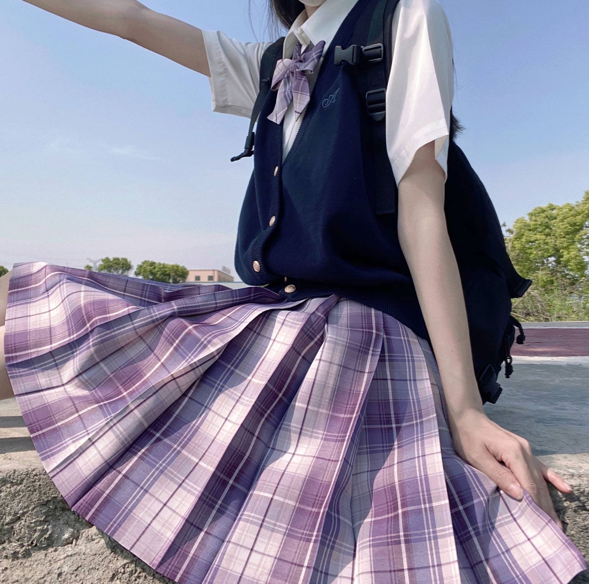 堇色书jk 兔姬舍 jk制裙中长学生 原创格裙 jk制服正统