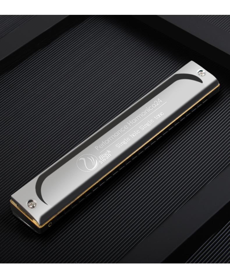 天鹅单音口琴24孔单排单孔c调学生成人初学入门专业演奏级口琴