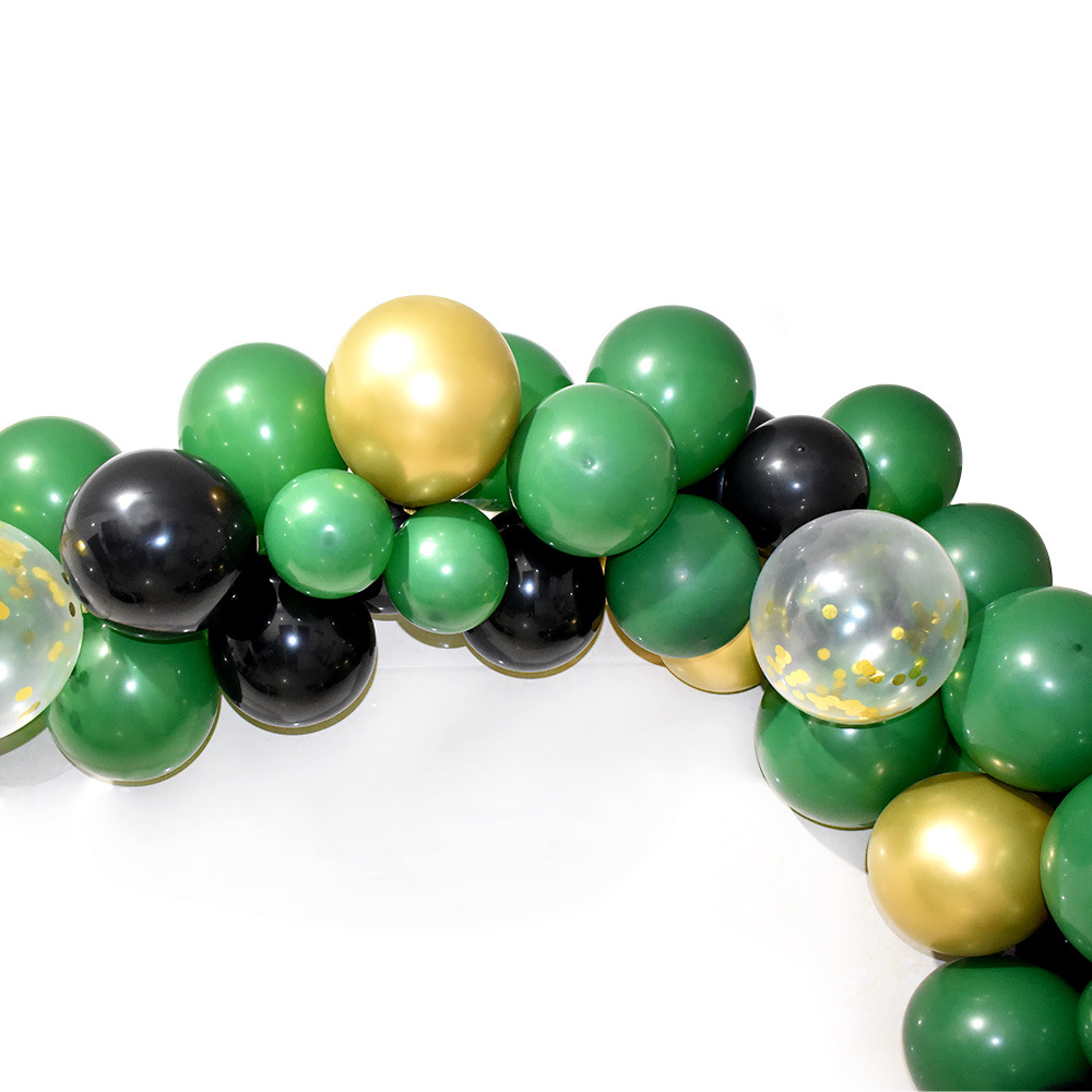 墨绿金属气球套装森林系列派对装饰场景布置绿色系动物气球链批发