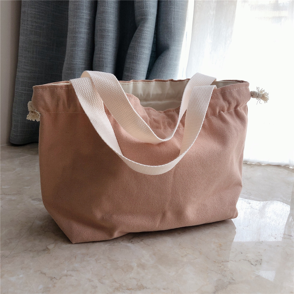 【归蝶布包】手提小布包纯色布袋包小拎包抽绳帆布厚实文艺糖果色